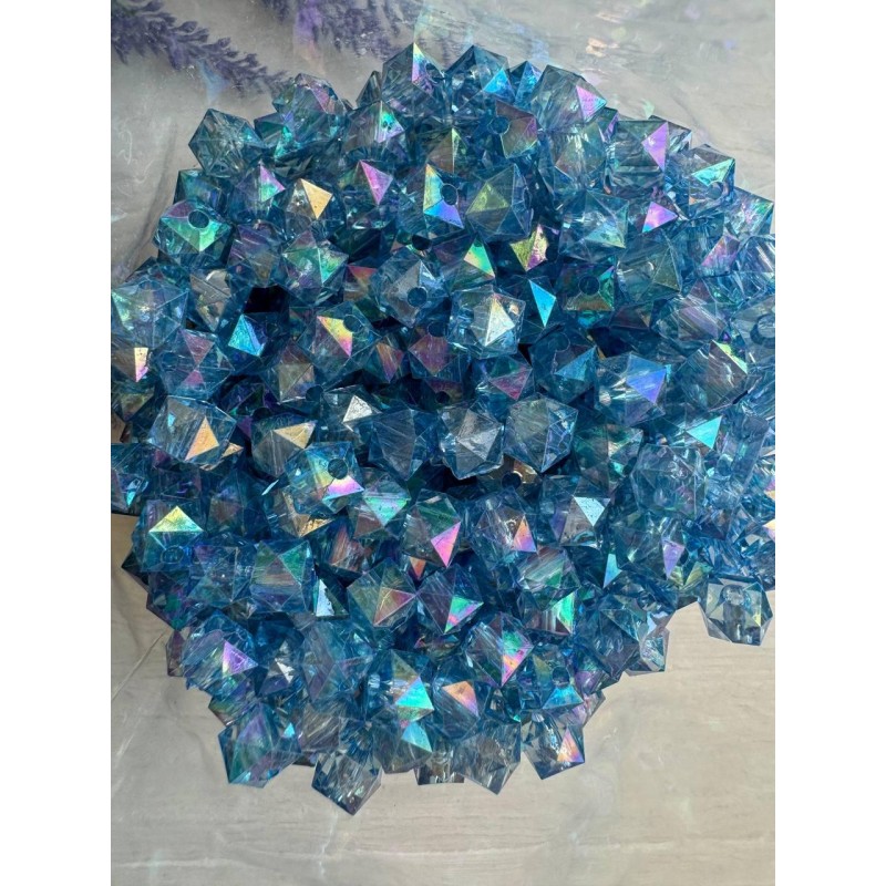 Намистини Куб " Кришталеві Хамелеон "  10 мм, голубі    500 грам