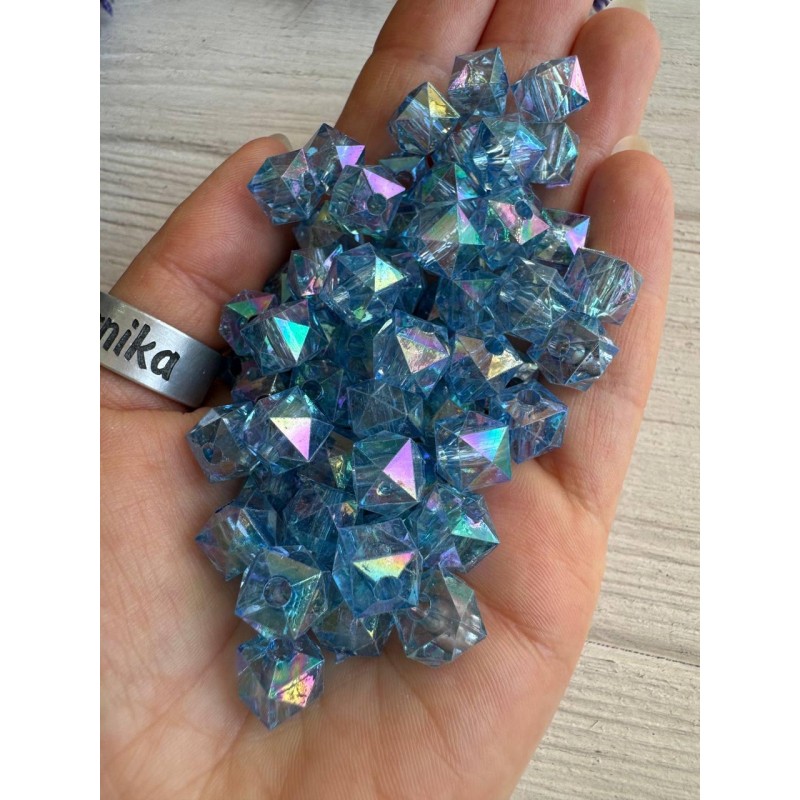 Намистини Куб " Кришталеві Хамелеон "  10 мм, голубі    500 грам