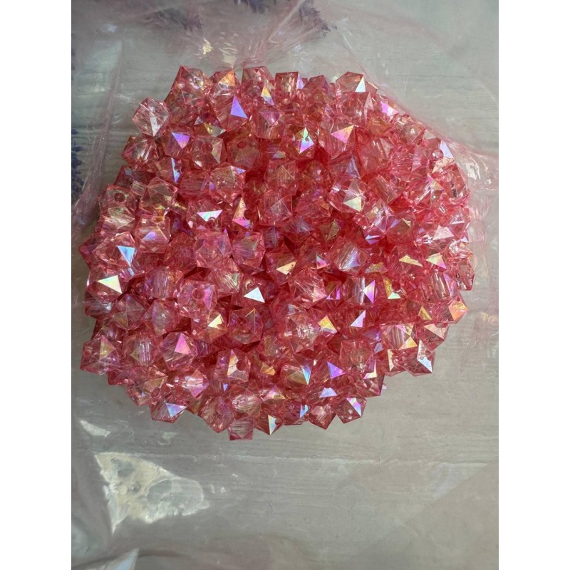 Намистини Куб " Кришталеві Хамелеон " 10 мм, рожеві   500 грам