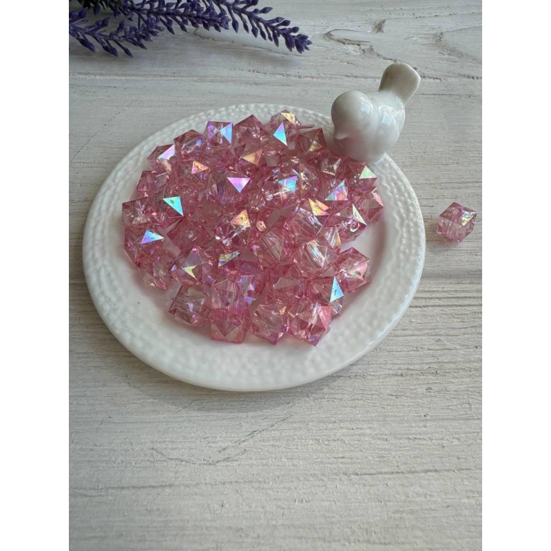 Намистини Куб " Кришталеві Хамелеон " 10 мм,  бузкові   500 грам