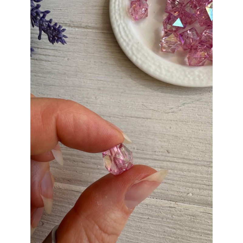 Намистини Куб " Кришталеві Хамелеон " 10 мм,  бузкові   500 грам