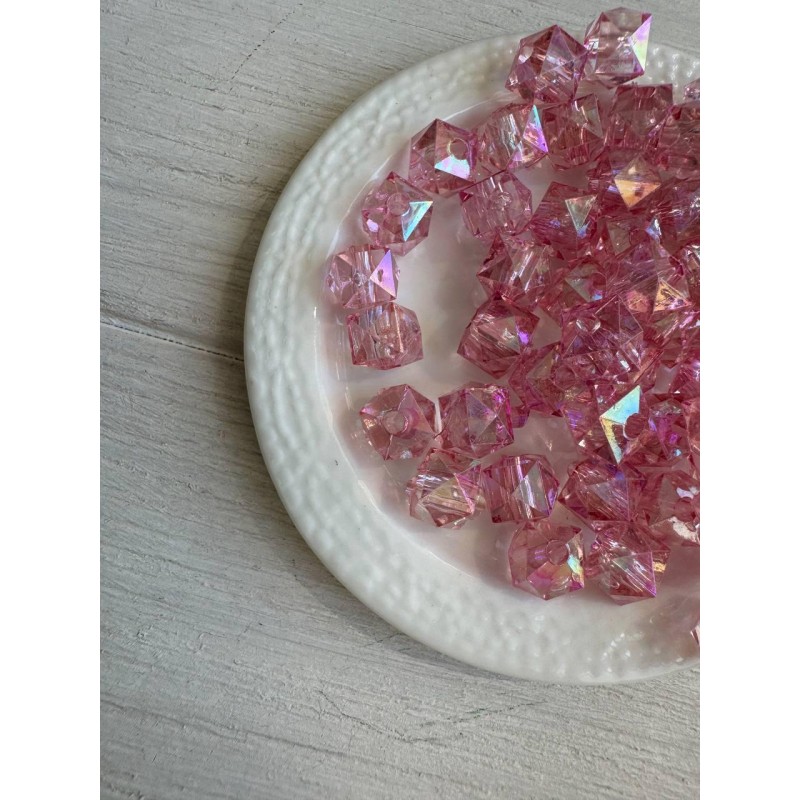 Намистини Куб " Кришталеві Хамелеон " 10 мм,  бузкові   500 грам