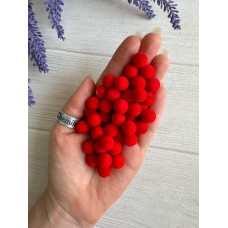 Бусины  " Бархатные "    10 мм ,  красные      500 грамм