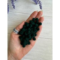 Бусины  " Бархатные "    8 мм ,  темно зеленые      500 грамм