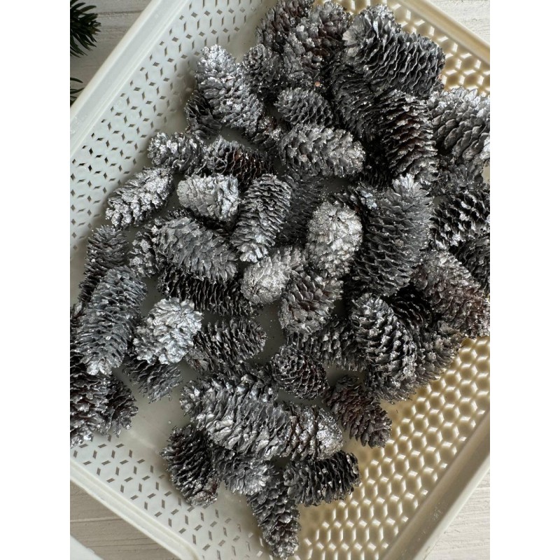 Шишки  еловые  , серебро 120 грам