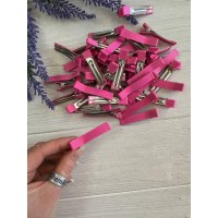 Заколка - уточка " Двойной язычок  з репсом " малиновая 50 шт