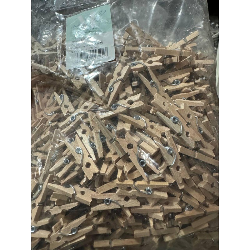 Прищепки деревянные   2,5 * 0,8 см  , Натуральный цвет  Большая упаковка 1000 шт