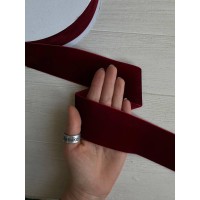 Стрічка оксамитова " 5 см "   бордовий   рулон 18 метрів
