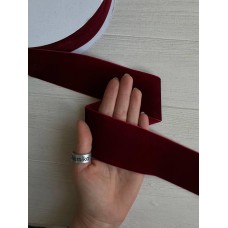 Лента бархатная "  5 см "    бордовый                     рулон 18 метров