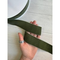 Стрічка  оксамитова " 4 см " чайне дерево   рулон 27 метрів