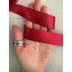 Лента атласная с люрексом 2,5 см " Сияние "  , красная   18 метров
