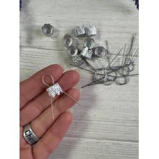 Крепления алюминиевые для новогодних игрушек , серебро 10 шт