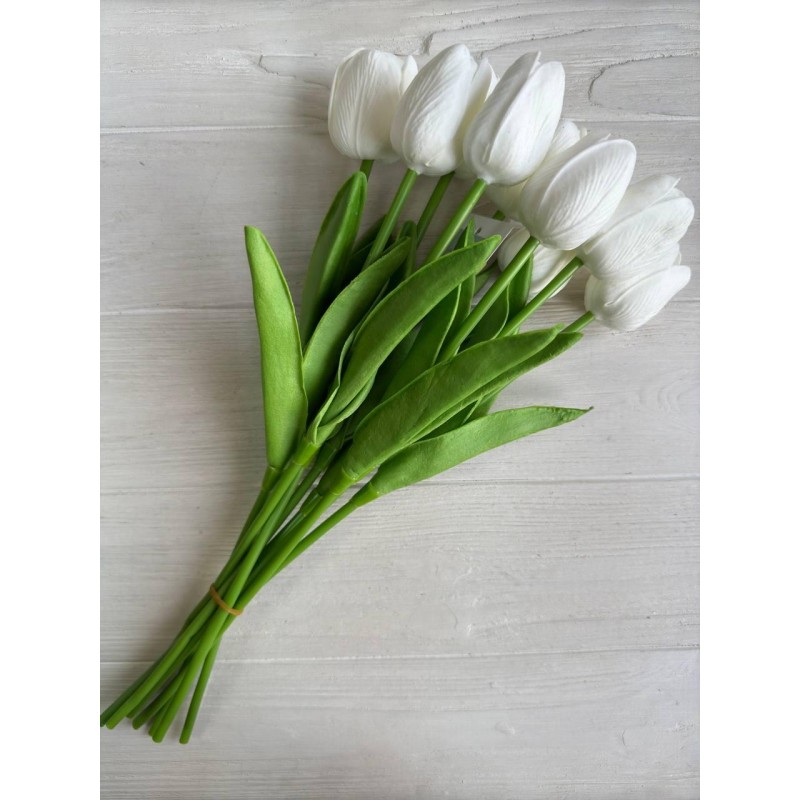 Тюльпани  букет , білі  9 шт