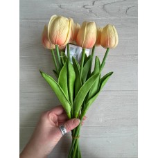 Тюльпани штучні букет персикові з рожевим  9 шт