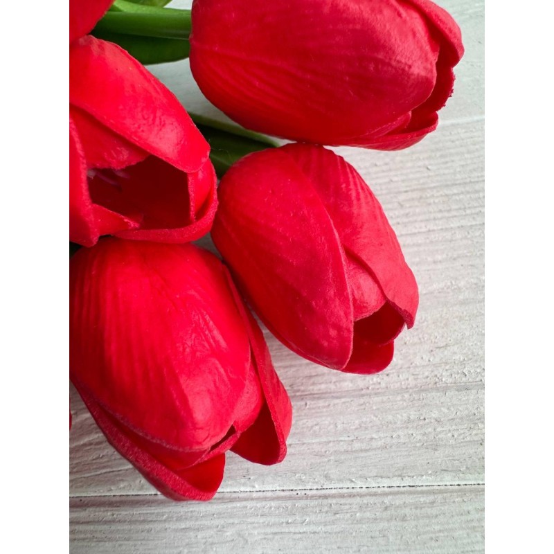 Тюльпани штучні букет червоні    9 шт