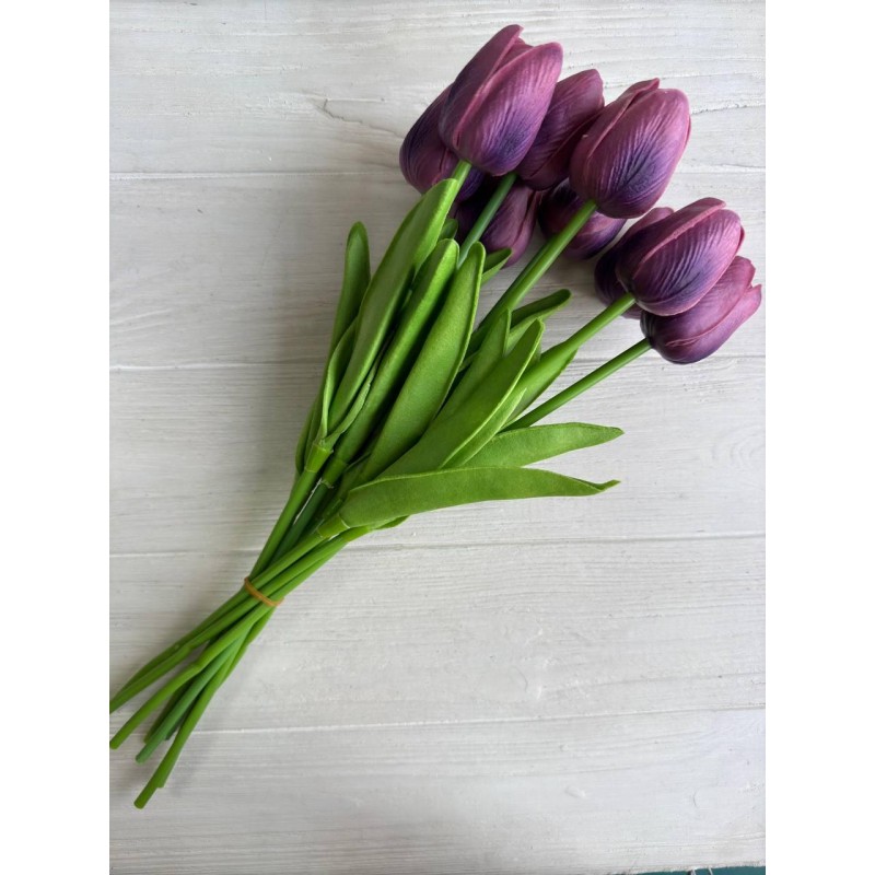 Тюльпани штучні букет , фіолетові  9 шт