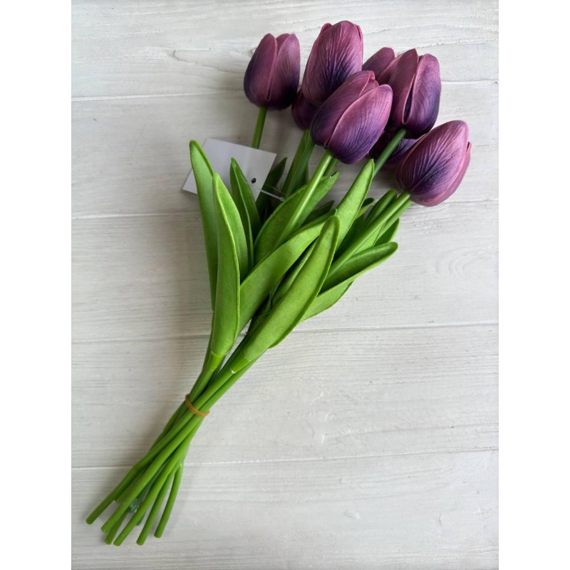 Тюльпани штучні букет , фіолетові  9 шт