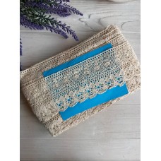 Кружево  вязанное " Marill  D30188 "  бежевое    рулон  15  ярдов