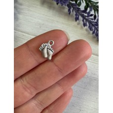 Подвеска металлическая " Ножки мини  "  серебро     10 шт