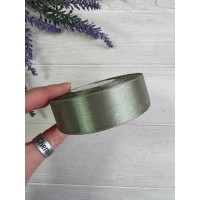 Лента атласная 2,5 см  рулон   32,5 метра  пастельный зеленый (код125)