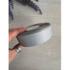 Репсовая лента  2,5 см ,  серая     22.5 метра
