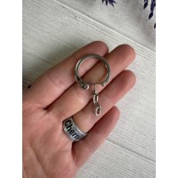 Карабин для брелока " 3 "  ,  серебро  1 шт
