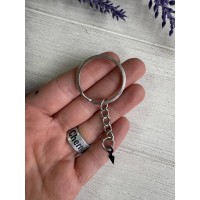 Кольцо  для брелока со стрелочкой  ,  серебро    1 шт