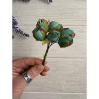 Пионы маленькие на ножке  , бирюза    60 шт