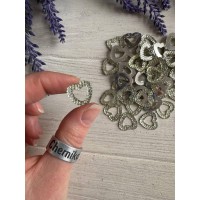 Кабошон "  Сердце в стразах  " 30  шт