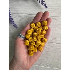 Бусины  " Ежевика матовая  "    12 мм , кукурузные ( темно желтые )      500 грамм