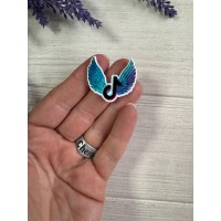 Кабошон плоский " Тік ток з крильцями  " 10 шт
