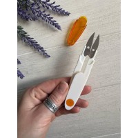 Кусачки / ниткообрезатели с колпачком   , белые с оранжевым    1 шт