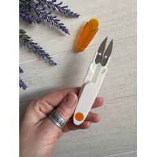 Кусачки / ниткообрезатели с колпачком   , белые с оранжевым    1 шт
