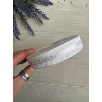 Стрічка Органза " Малюнок "  2,0 см біла ,  45 метрів