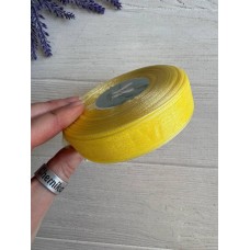 Стрічка Органза 2,0 см  жовта ,  45 метрів