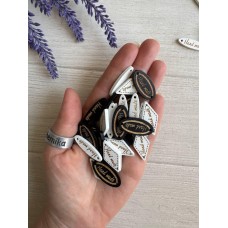 Бирки деревянные  " Handmade "  ,  черно белые  20 шт