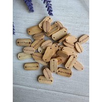 Бірки дерев'яні  " Handmade " натуральний колір  20 шт