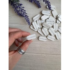 Бирки деревянные " Handmade "  , белые  20  шт