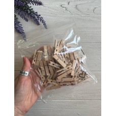 Прищепки деревянные 3,5 *0,9   см  , натуральный цвет   45 шт