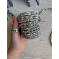 Шнур  стразовий силіконовий 4-5 мм , хамелеон 10 метрів