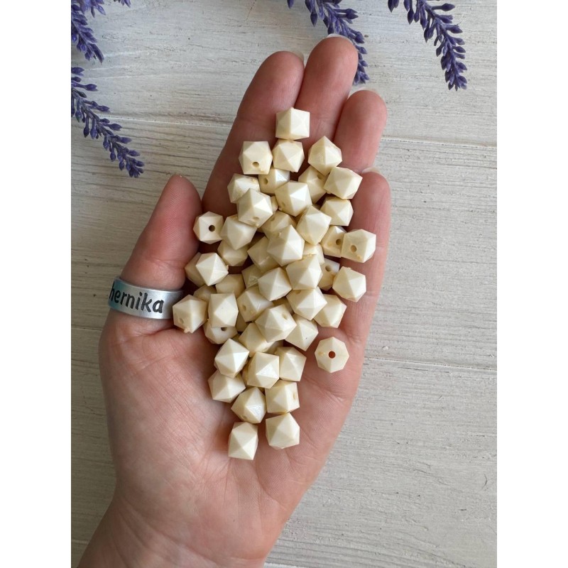 Намистини  " Куб Грановані матові  " 10 мм, бежеві  500 грамів