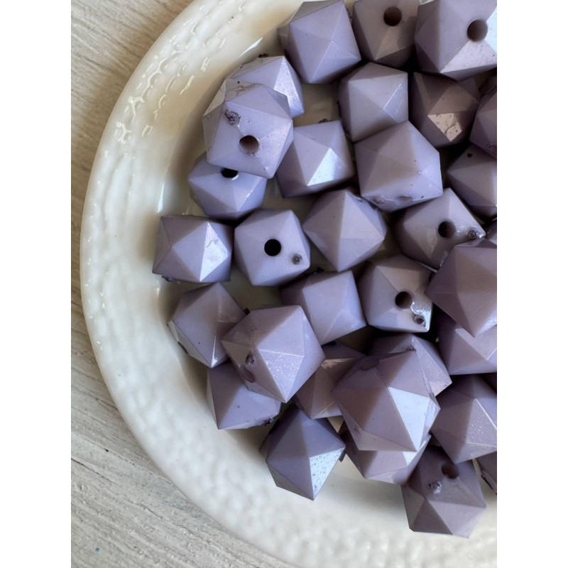 Намистини " Куб Грановані матові  " сірі  10 мм,  500 грамів