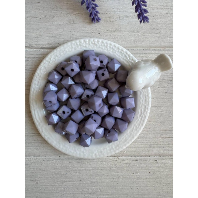 Намистини " Куб Грановані матові  " сірі  10 мм,  500 грамів