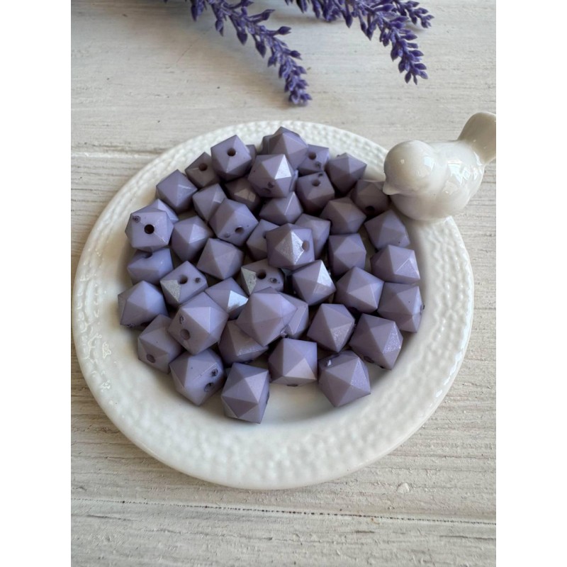 Намистини " Куб Грановані матові  " сірі  10 мм,  500 грамів