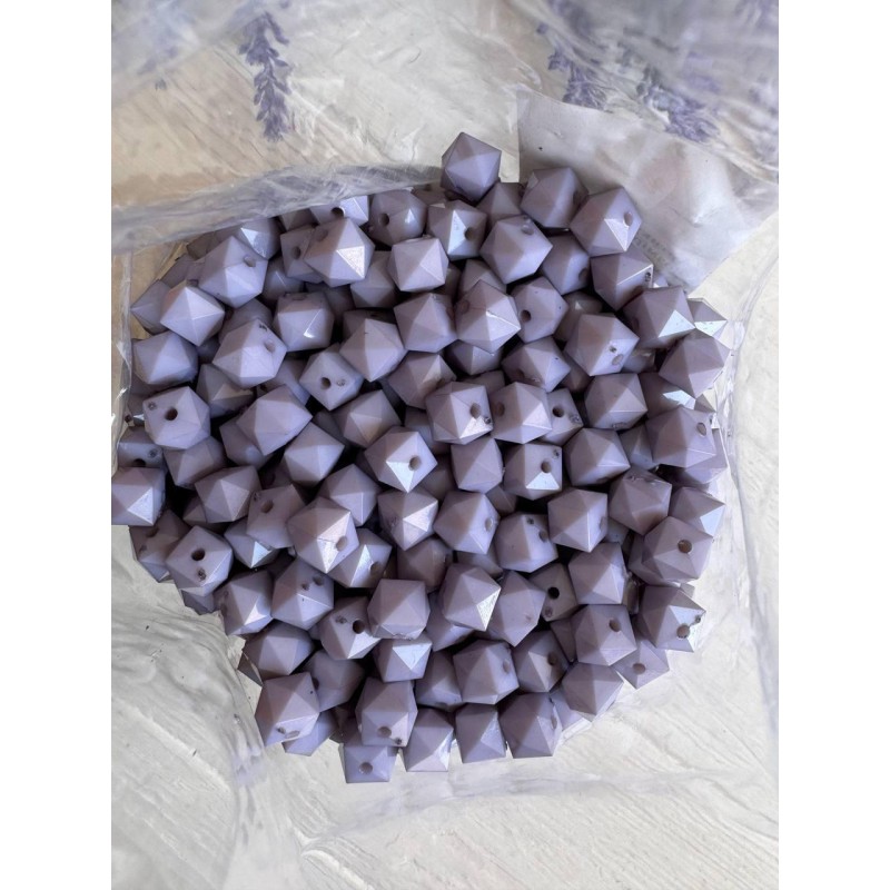 Намистини " Куб Грановані матові  " сірі  10 мм,  500 грамів