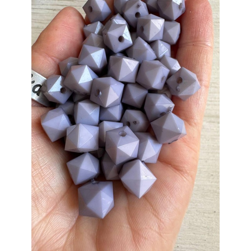Намистини " Куб Грановані матові  " сірі  10 мм,  500 грамів
