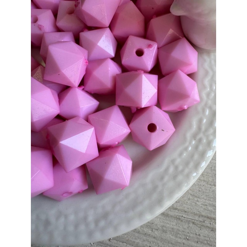Намистини " Куб Грановані матові  " 10 мм, рожеві  500 грамів