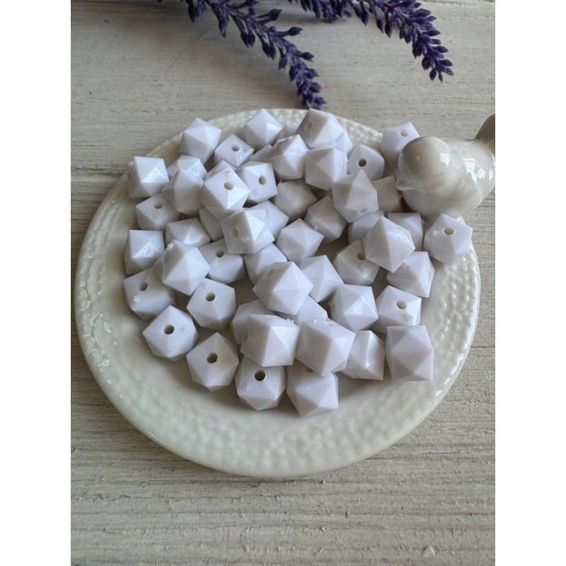 Намистини  " Куб Грановані матові  " 10 мм, білі  500 грамів