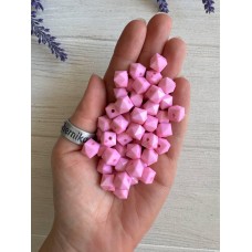 Бусины  " Граненые матовые Куб " 10 мм, розовые      500 грамм