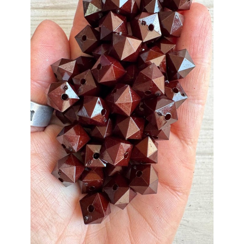 Намистини " Куб Грановані матові " бордо 10 мм,  500 грамів